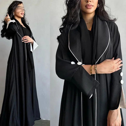 Eid Muslim Abaya for Women - Embroidered Cardigan Dress