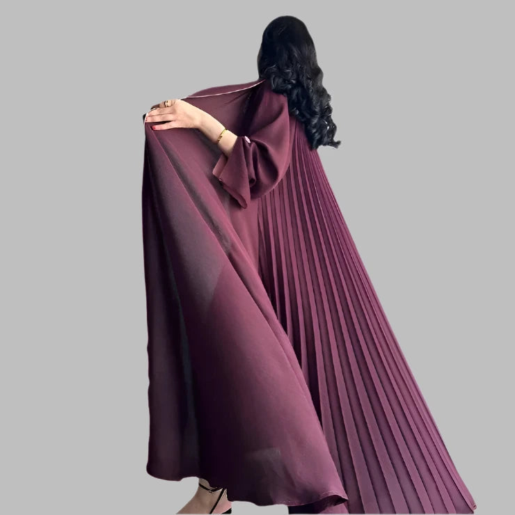 Eid Muslim Abaya for Women - Embroidered Cardigan Dress