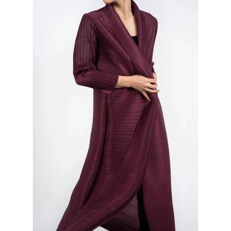 2025 Luxury Dubai Abaya: KAF Pleated Women’s Trench Coat, Vintage Printed Cardigan Design, Plus Size Long Dress for Elegant Females