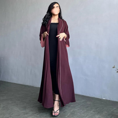 Eid Muslim Abaya for Women - Embroidered Cardigan Dress